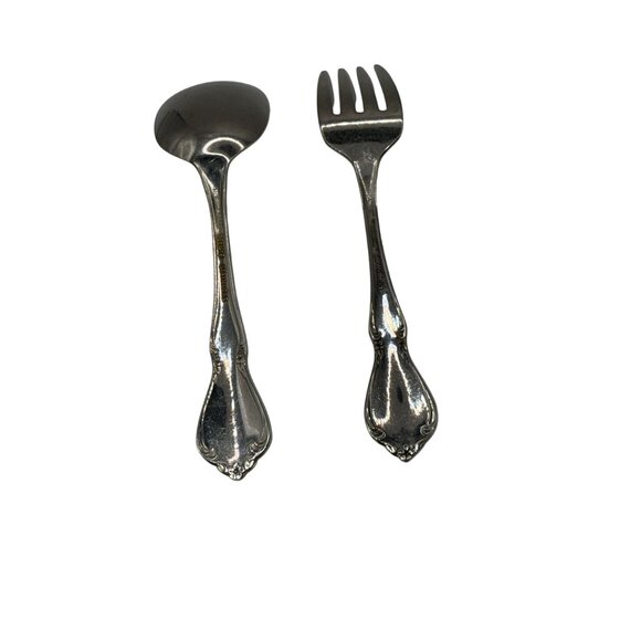 Vtg Oneida Chateau Youth Baby Child Toddler Fork Spoon Stainless Steel Flatware - Picture 3 of 4